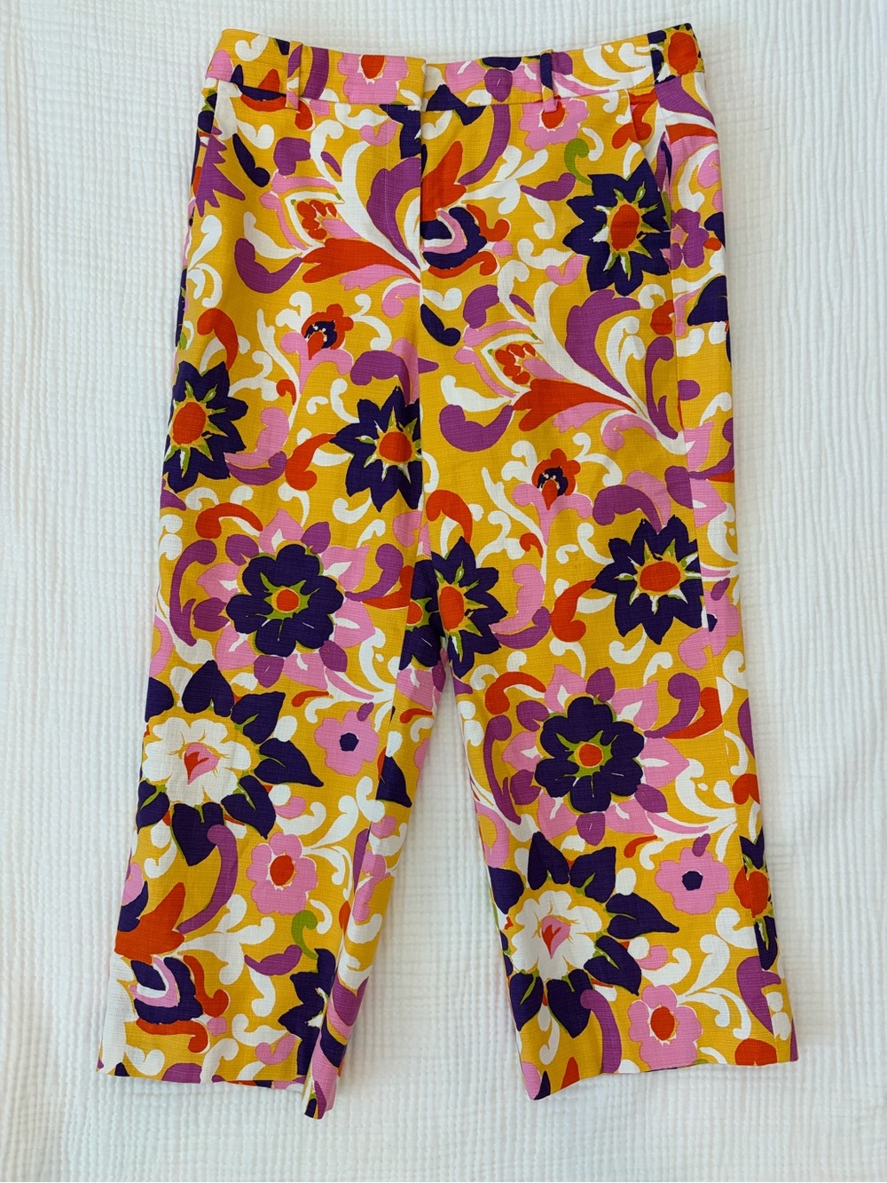 The J.Crew High-Rise Peyton Pant in Ratti Curly Floral Vintage Inspired Sz 16